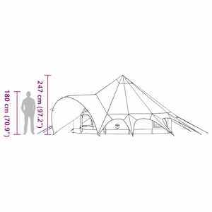 Teepee stan pro 5 osob Zelená a šedá 415 x 415 x 247 cm - obrázek 15