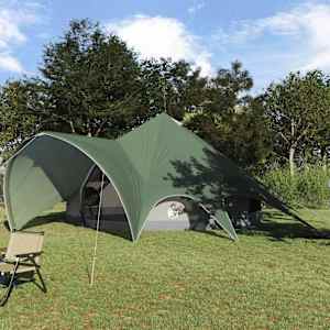 Teepee stan pro 7 osob Zelená a šedá 600 x 600 x 347 cm - obrázek 1