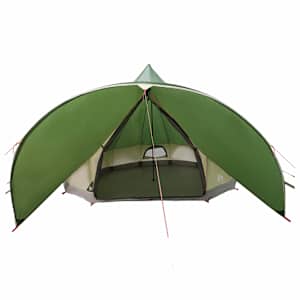 Teepee stan pro 7 osob Zelená a šedá 600 x 600 x 347 cm - obrázek 6