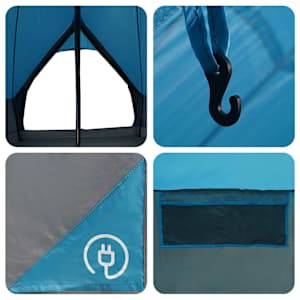 Teepee stan pro 7 osob Modrý a šedý 600 x 600 x 347 cm - obrázek 13