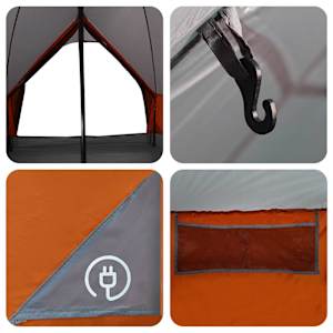 Teepee stan pro 7 osob Šedá a oranžová 600 x 600 x 347 cm - obrázek 13