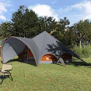 Teepee stan pro 7 osob Šedá a oranžová 600 x 600 x 347 cm - obrázek 1