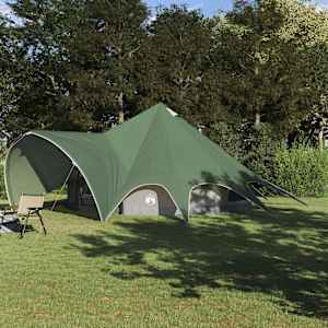 Teepee stan pro 9 osob Zelená a šedá 502 x 502 x 297 cm - obrázek 1