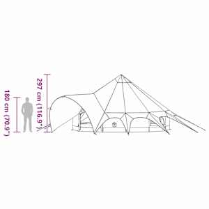 Teepee stan pro 9 osob Zelená a šedá 502 x 502 x 297 cm - obrázek 15
