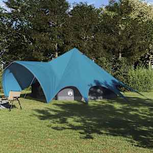Teepee stan pro 9 osob Modrý a šedý 502 x 502 x 297 cm - obrázek 1
