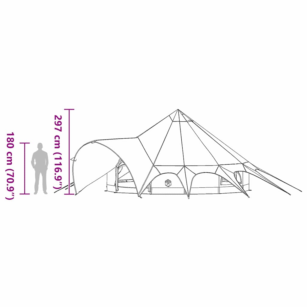 Teepee stan pro 9 osob Modrý a šedý 600 x 600 x 347 cm - obrázek 15
