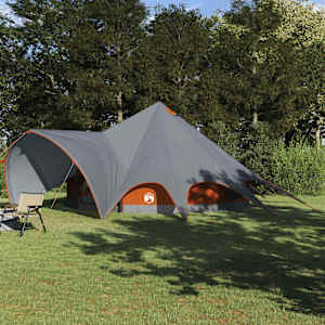 Teepee stan pro 9 osob Šedá a oranžová 502 x 502 x 297 cm - obrázek 1