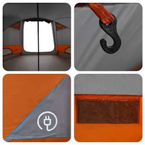 Domek pro 4 osoby Šedá a oranžová 505 x 450 x 248 cm - obrázek 11