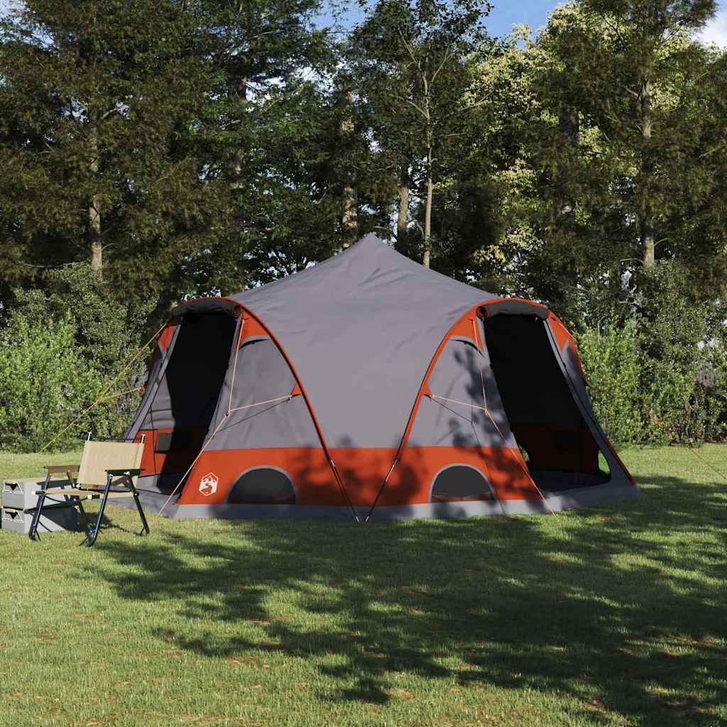 vidaXL Cort cu dome cu acoperiș Gri și Portocalie 505 x 450 x 248 cm