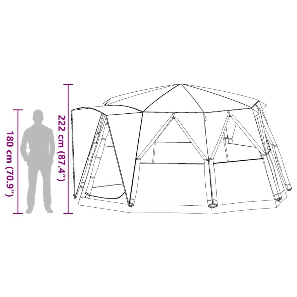 Stan pro 6 osob se střechou Zelená 425 x 396 x 222 cm - obrázek 14