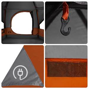 Stan pro 5 osob se střechou Šedá a oranžová 333 x 317 x 194 cm - obrázek 12