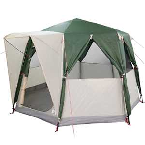 vidaXL Telk 3-inimesele katusega Roheline ja Valge 320 x 320 x 203 cm