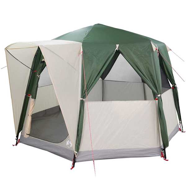 vidaXL Telk 3-inimesele katusega Roheline ja Valge 320 x 320 x 203 cm