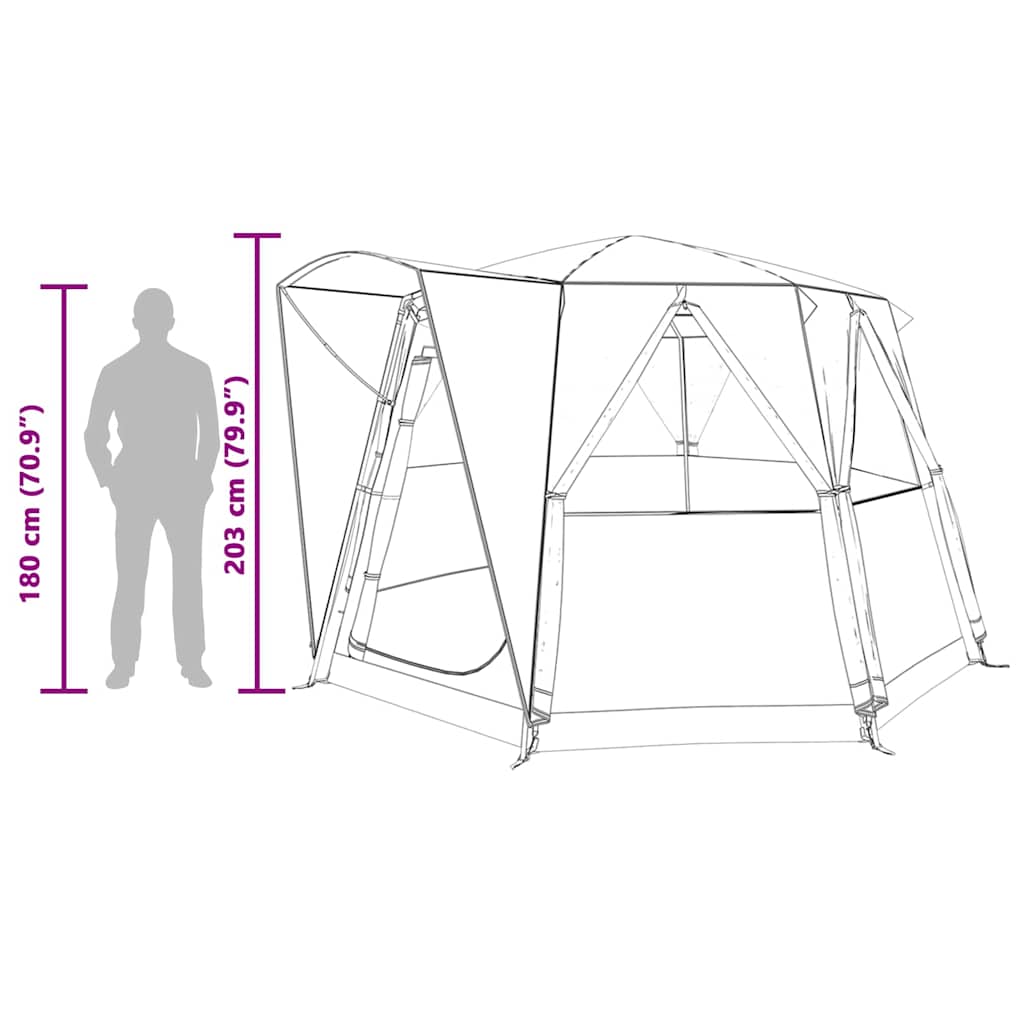 Stan pro 3 osoby se střechou Zelená a bílá 320 x 320 x 203 cm - obrázek 14