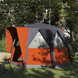 Stan pro 3 osoby se střechou Šedá a oranžová 320 x 320 x 203 cm - obrázek 1