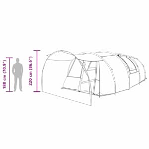 Trojplášťový stan pro 4 osoby Zelená a bílá 740 x 370 x 220 cm - obrázek 14
