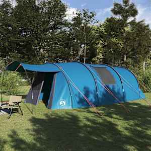 Trojplášťový stan pro 4 osoby Modrý a šedý 740 x 370 x 220 cm - obrázek 1