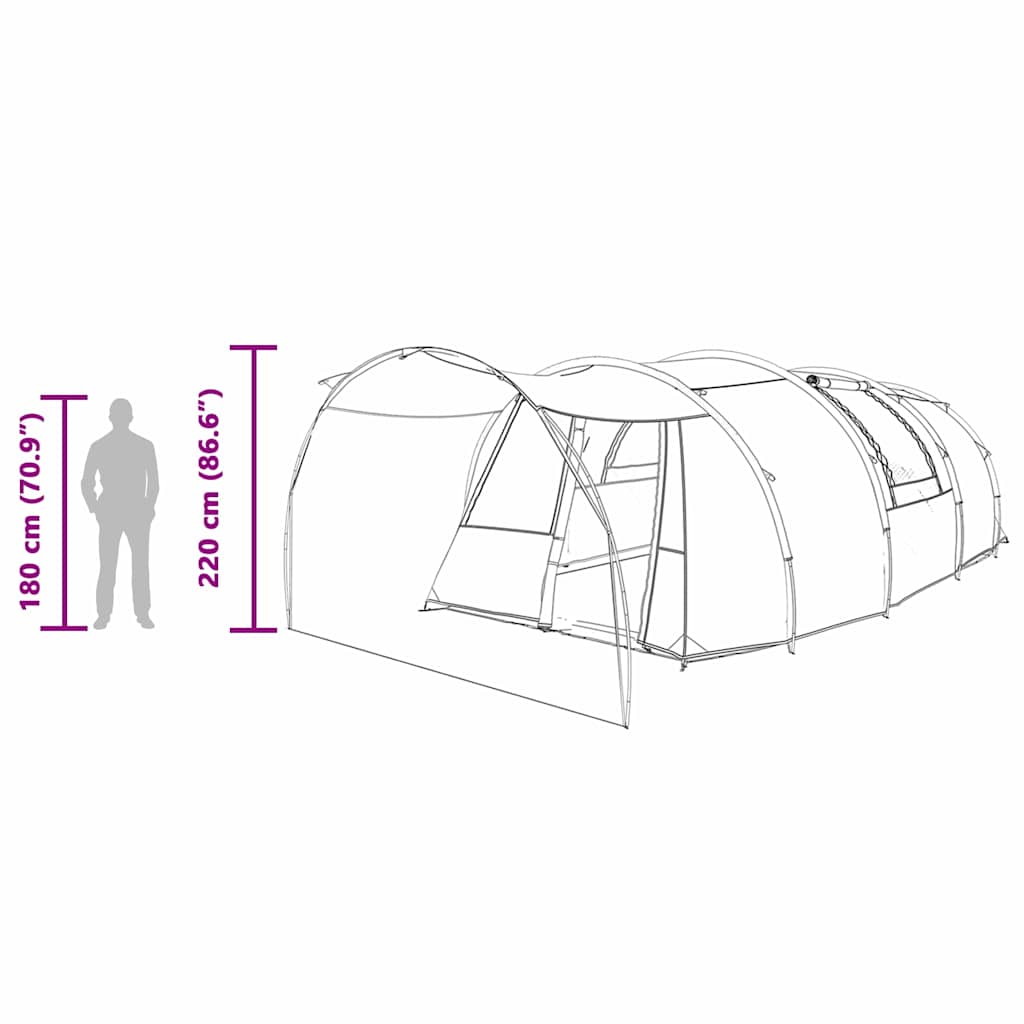Trojplášťový stan pro 4 osoby Modrý a šedý 740 x 370 x 220 cm - obrázek 14