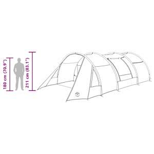 Tunelový stan pro 5 osob Zelená a bílá 778 x 356 x 210 cm - obrázek 13