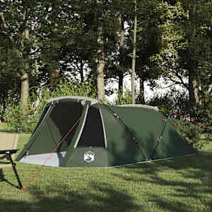 Stan pro 3 osoby se střechou Zelená a bílá 328 x 228 x 115 cm - obrázek 1