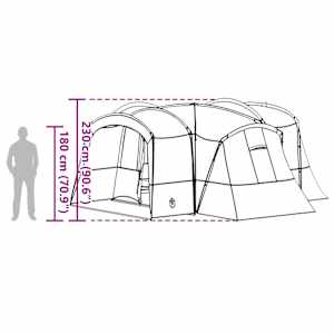 Rodinný stan pro 12 osob Modrý a šedý 760 x 645 x 230 cm - obrázek 12