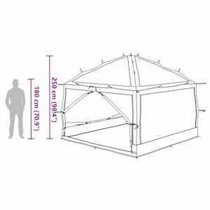 Vnitřní stan pro 7 osob 7 osoba 300 x 300 x 250 cm Modrý a šedý - obrázek 12