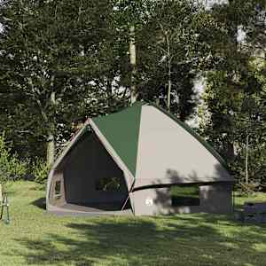 Teepee stan pro 10 osob Zelená a bílá 490 x 410 x 210 cm - obrázek 1