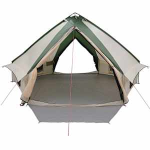 Teepee stan pro 10 osob Zelená a bílá 490 x 410 x 210 cm - obrázek 5