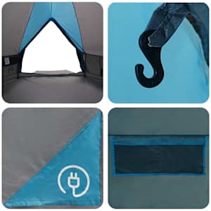 Teepee stan pro 10 osob Modrý a šedý 490 x 410 x 210 cm - obrázek 11