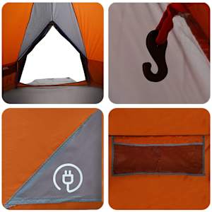 Teepee stan pro 10 osob Šedá a oranžová 490 x 410 x 210 cm - obrázek 11