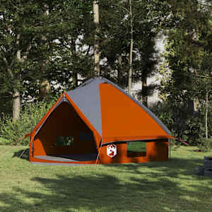 Teepee šotor za 8 oseb Siva in oranžna 490 x 410 x 210 cm
