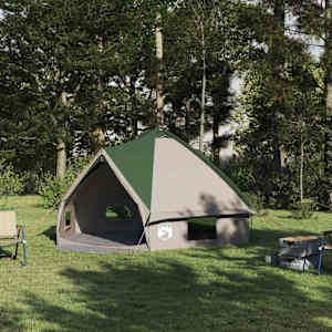 Teepee stan pro 6 osob Zelená a bílá 490 x 410 x 210 cm - obrázek 1