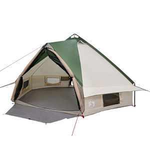 Teepee stan pro 6 osob Zelená a bílá 490 x 410 x 210 cm - obrázek 2
