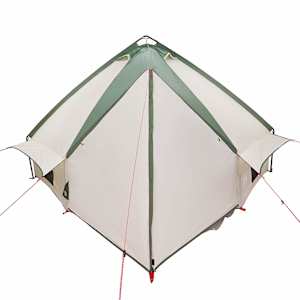 Teepee stan pro 6 osob Zelená a bílá 490 x 410 x 210 cm - obrázek 7