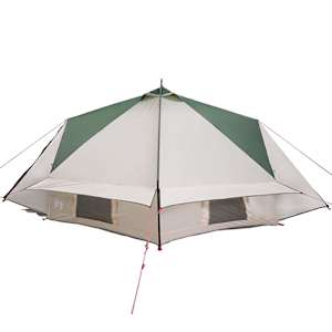 Teepee stan pro 6 osob Zelená a bílá 490 x 410 x 210 cm - obrázek 6
