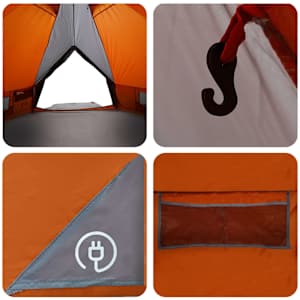 Teepee stan pro 6 osob Šedá a oranžová 490 x 410 x 210 cm - obrázek 11