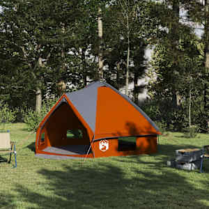 Teepee stan pro 6 osob Šedá a oranžová 490 x 410 x 210 cm - obrázek 1