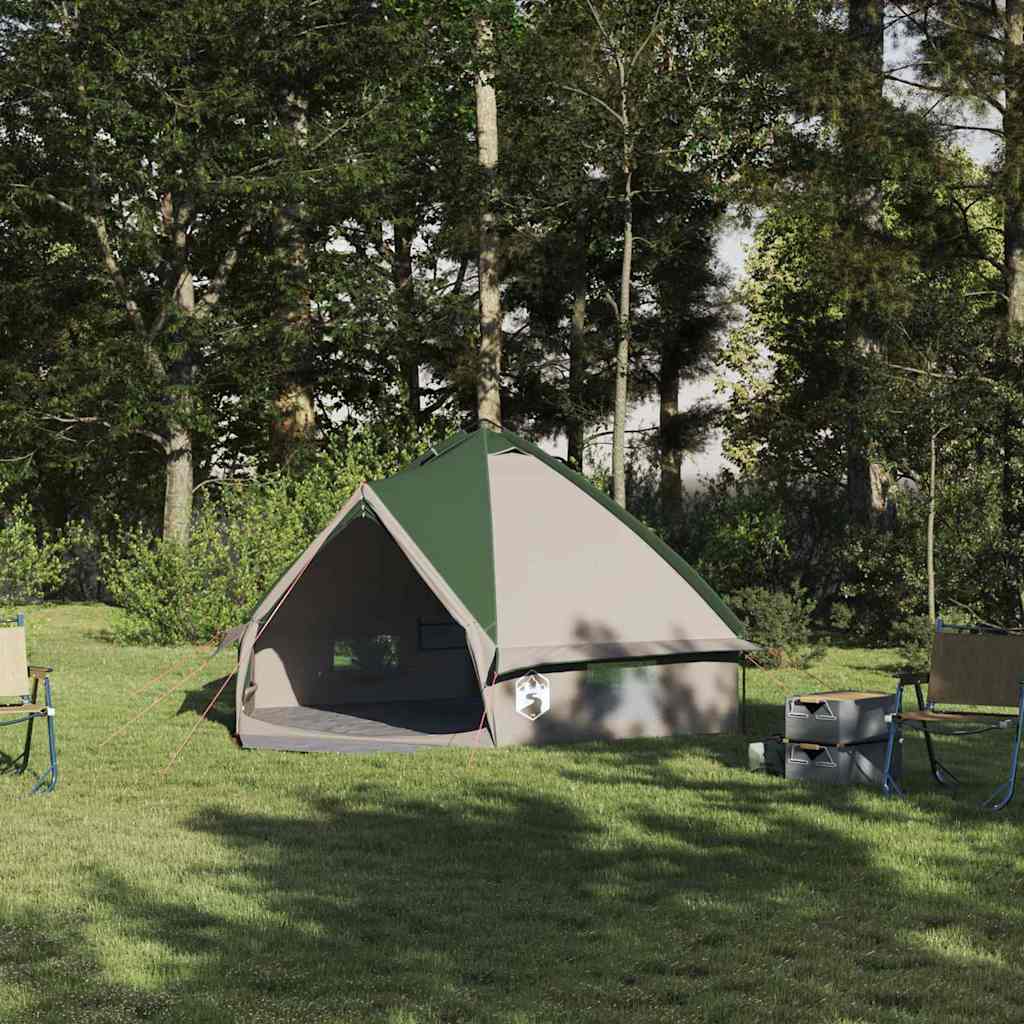 vidaXL Cort Teepee cu acoperiș Verde și gri 490 x 410 x 210 cm