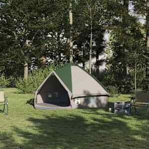 Teepee stan pro 4 osoby Zelená a šedá 490 x 410 x 210 cm - obrázek 1