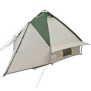 Teepee stan pro 4 osoby Zelená a šedá 490 x 410 x 210 cm - obrázek 4