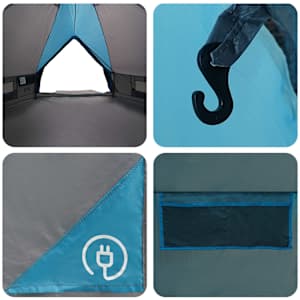Teepee stan pro 4 osoby Modrý a šedý 490 x 410 x 210 cm - obrázek 11