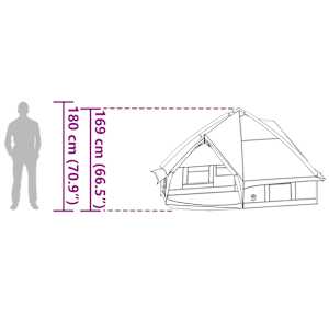 Teepee stan pro 4 osoby Modrý a šedý 490 x 410 x 210 cm - obrázek 13