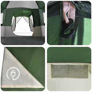 Rodinný stan pro 20 osob Zelená a bílá 745 x 700 x 217 cm - obrázek 10