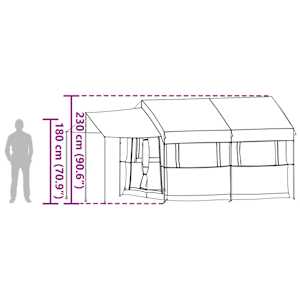 Rodinný stan pro 4 osoby Zelená a bílá 324 x 255 x 230 cm - obrázek 12