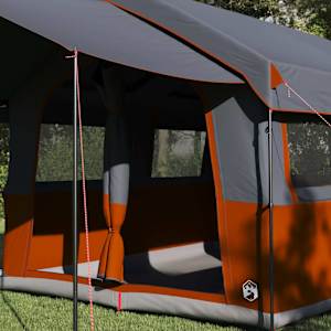 Rodinný stan pro 4 osoby Šedá a oranžová 324 x 255 x 230 cm - obrázek 3