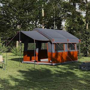 Rodinný stan pro 4 osoby Šedá a oranžová 324 x 255 x 230 cm - obrázek 1
