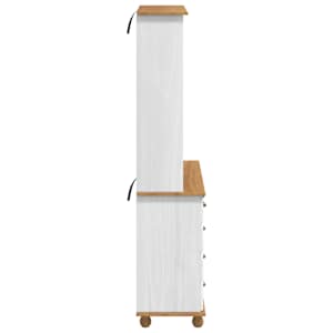 Kotec ASKIM Bílá 91 x 40 x 184 cm Masivní borové dřevo - obrázek 9