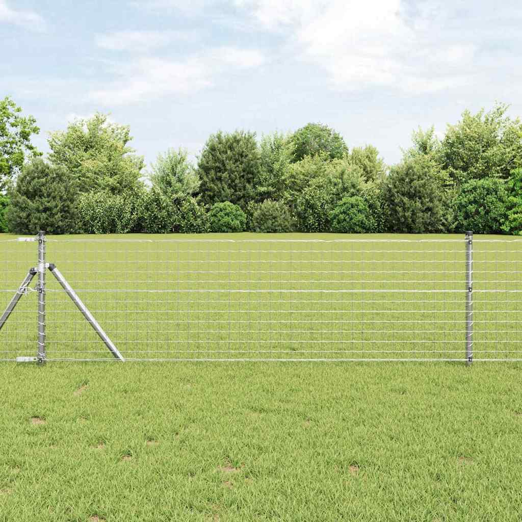 Súprava oplocovacích stĺpov 7 pcs Strieborná Ø32mm 100 cm 42004220