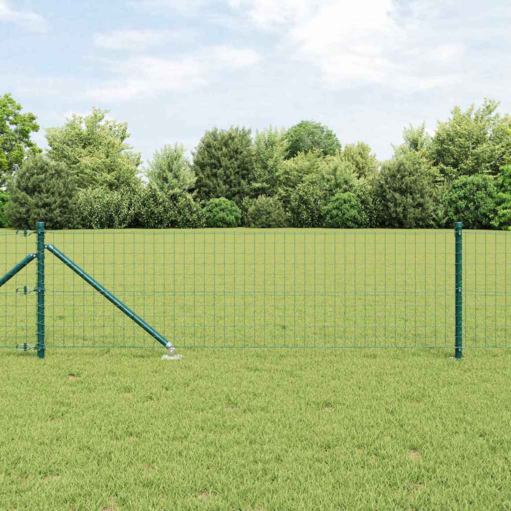 Sada plotových stĺpov s kolíkom 7 pcs Zelená Ø32mm 160 cm Kov 42004236