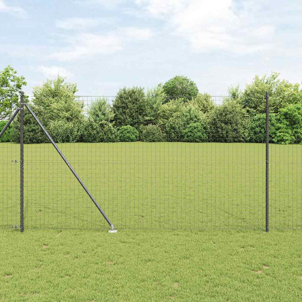 Súprava oplotových stĺpov 7 pcs Sivá Ø32mm 160 cm Kov 42004264